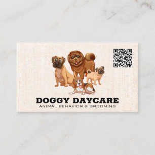 Dogs in Group QR Code Business Card