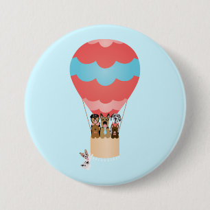 Dogs In Hot Air Balloon 7.5 Cm Round Badge
