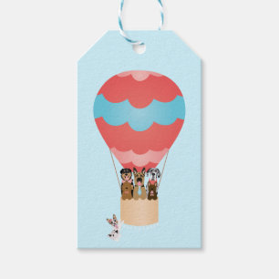Dogs In Hot Air Balloon Gift Tags