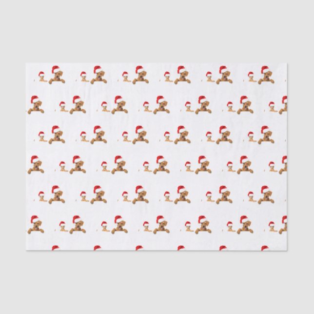 DOGS IN Santa hats Tissue Paper (Front)