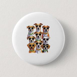 Dogs in sunglasses Paws Hydrated 6 Cm Round Badge