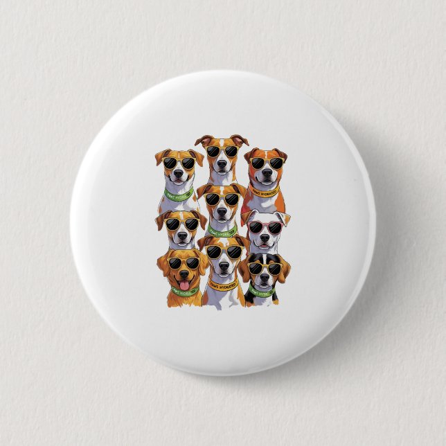 Dogs in sunglasses Paws Hydrated 6 Cm Round Badge (Front)