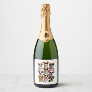 Dogs in sunglasses Paws Hydrated Sparkling Wine Label