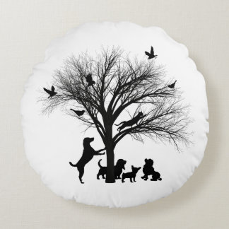 Dogs in the Park Round Cushion
