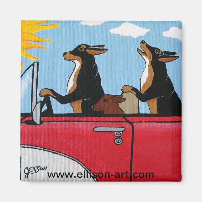 Dogs Joy Ride Magnet (Front)