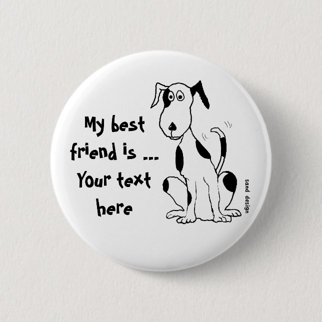 Dogs laugh with their tails! ... button (Front)