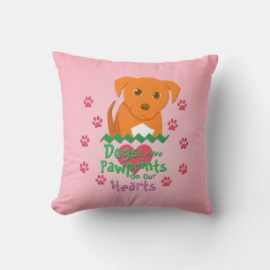 Dogs Leave Pawprints Cushion