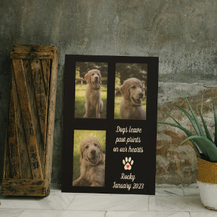 Dogs Leave Pawprints Dog Memorial Photo Collage Canvas Print