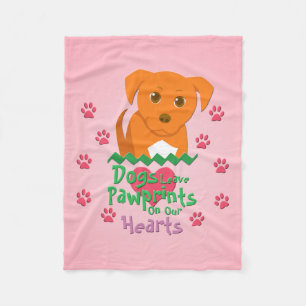 Dogs Leave Pawprints Fleece Blanket