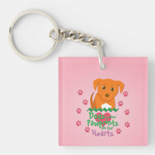 Dogs Leave Pawprints Key Ring
