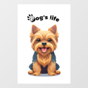 Dog's Life Fun Yorkshire Terrier Illustration