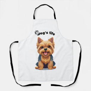 Dog's Life Fun Yorkshire Terrier Illustration Apron