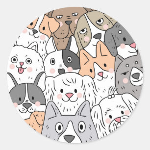 Dogs Looking at You Sticker