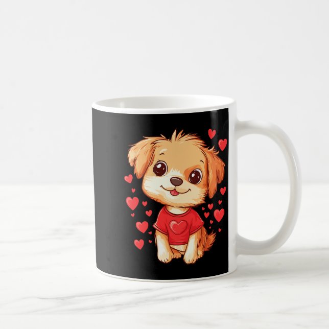 Dogs Lover Heart Girls Puppy Valentine’s Day Women Coffee Mug (Right)