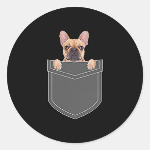 Dogs Lovers French Bulldog In My Pocket Apparel Classic Round Sticker