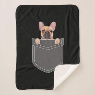 Dogs Lovers French Bulldog In My Pocket Apparel Sherpa Blanket
