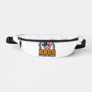 Dogs Make Me Happy Patriotic Paw Vintage Shirt Des Bum Bags