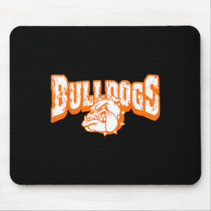 Dogs Mascot Back To School Team Spirit Orange Mouse Pad