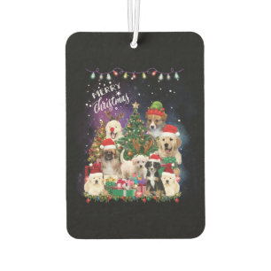Dogs Merry Christmas Light Car Air Freshener