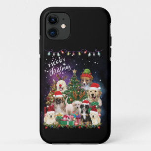 Dogs Merry Christmas Light iPhone 11 Case