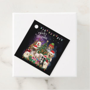 Dogs Merry Christmas Light Favour Tags
