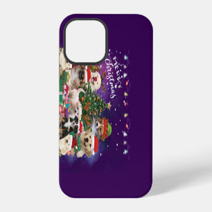 Dogs Merry Christmas Light iPhone 12 Pro Case