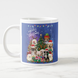dogs Merry christmas Light Large Coffee Mug