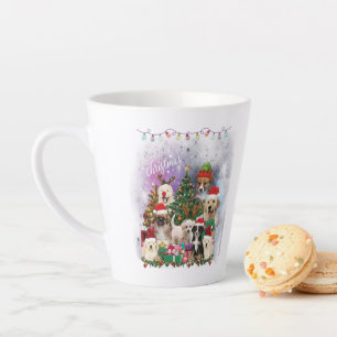 dogs Merry christmas Light Latte Mug