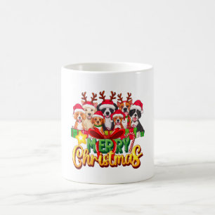 Dogs Merry Christmas Pet Family Design Coffee Mug