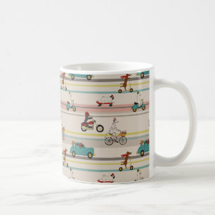 Dogs Moving in Vehicles Pattern Coffee Mug