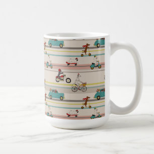 Dogs Moving in Vehicles Pattern Coffee Mug