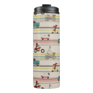 Dogs Moving in Vehicles Pattern Thermal Tumbler