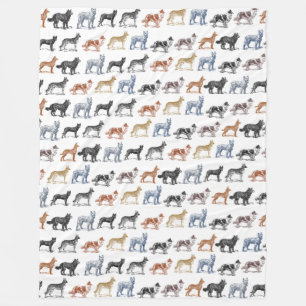 Dogs Of All Kinds Fleece Blanket