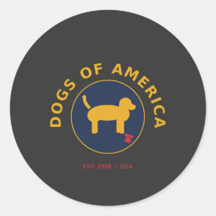 Dogs of America Logo – Golden Dog Badge Classic Round Sticker