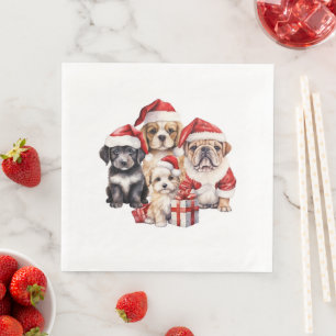 'Dogs of Christmas' cute dog lover Napkin