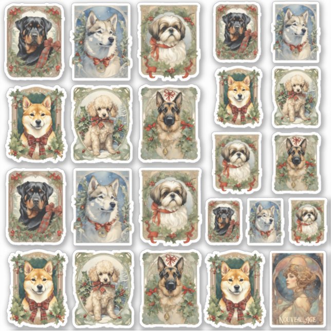 Dogs of Christmas Sticker Sheet A (Front)