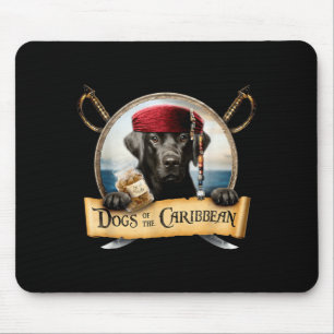 Dogs Of The Caribbean - Cute Black Labrador Pirate Mouse Pad