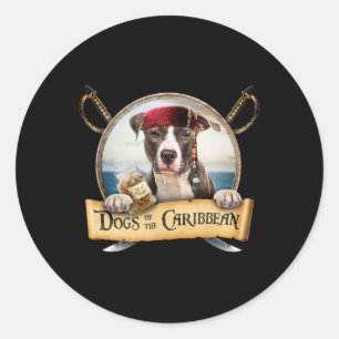 Dogs Of The Caribbean - Cute Staffordshire Terrier Classic Round Sticker