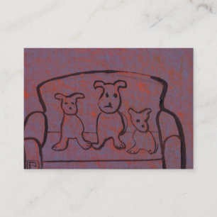 (Dogs on a settee business Card) Card