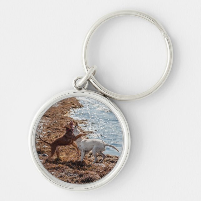 Dogs on beach key ring (Front)