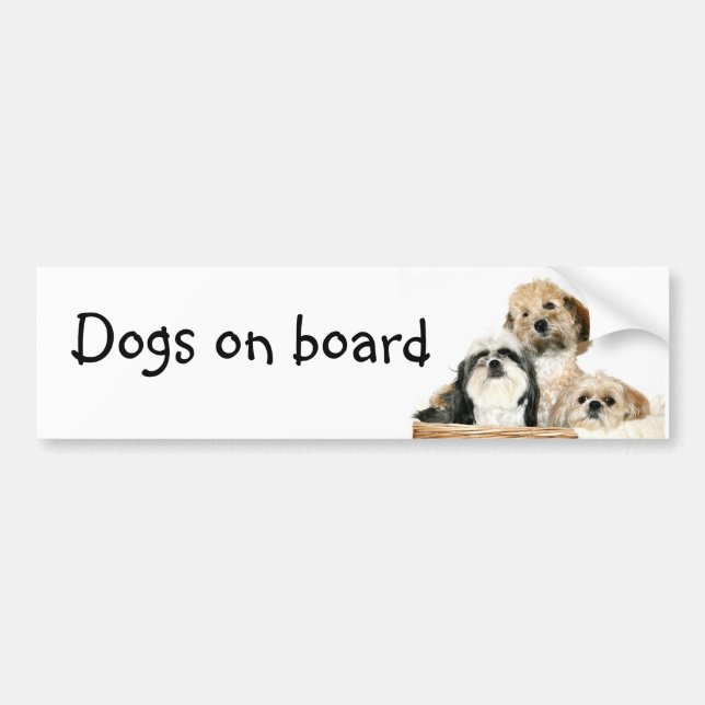 Dogs on board bumper sticker (Front)