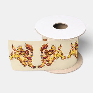 dogs on the run satin ribbon