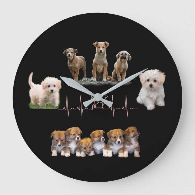 Dogs package, Funny Dogs package Large Clock (Front)