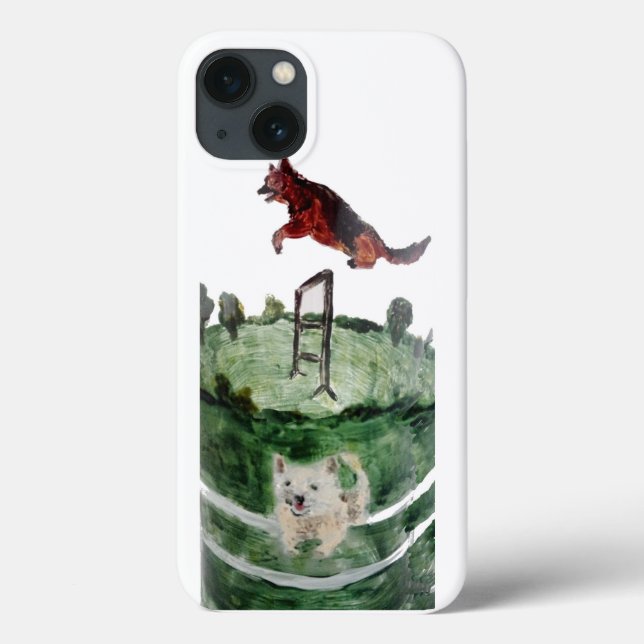 Dogs Painting Dog Agility Case-Mate iPhone Case (Back)