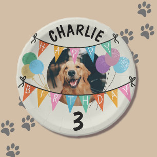 Dogs party birthday puppy decorations paper plate
