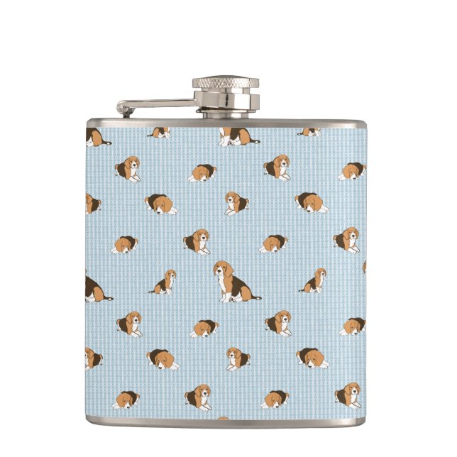 Dogs pattern hip flask (Front)