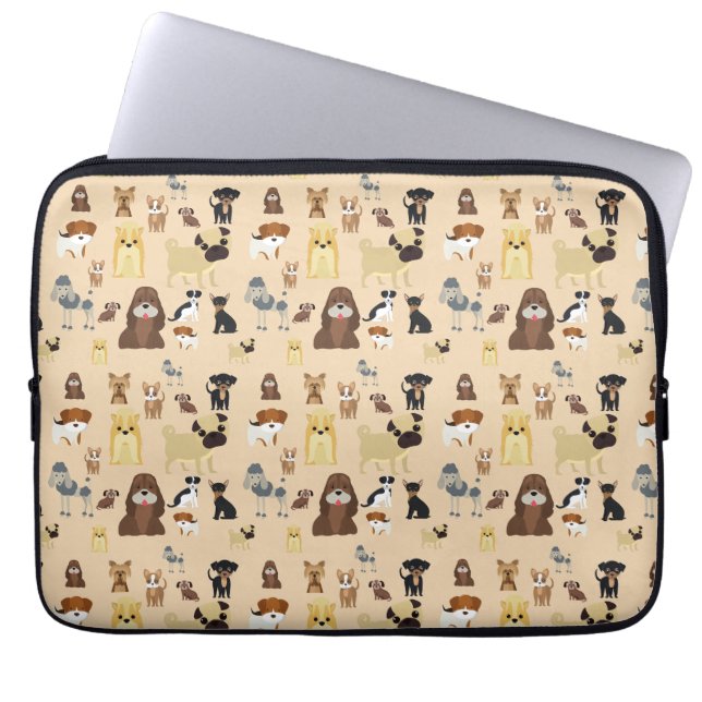 dogs pattern. laptop sleeve (Front)