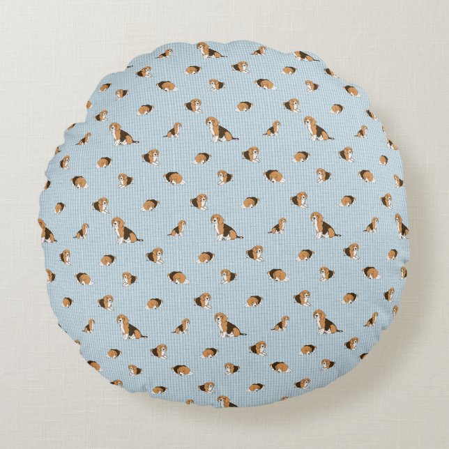 Dogs pattern round cushion (Front)
