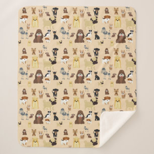 dogs pattern. sherpa blanket