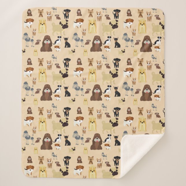 dogs pattern. sherpa blanket (Front)